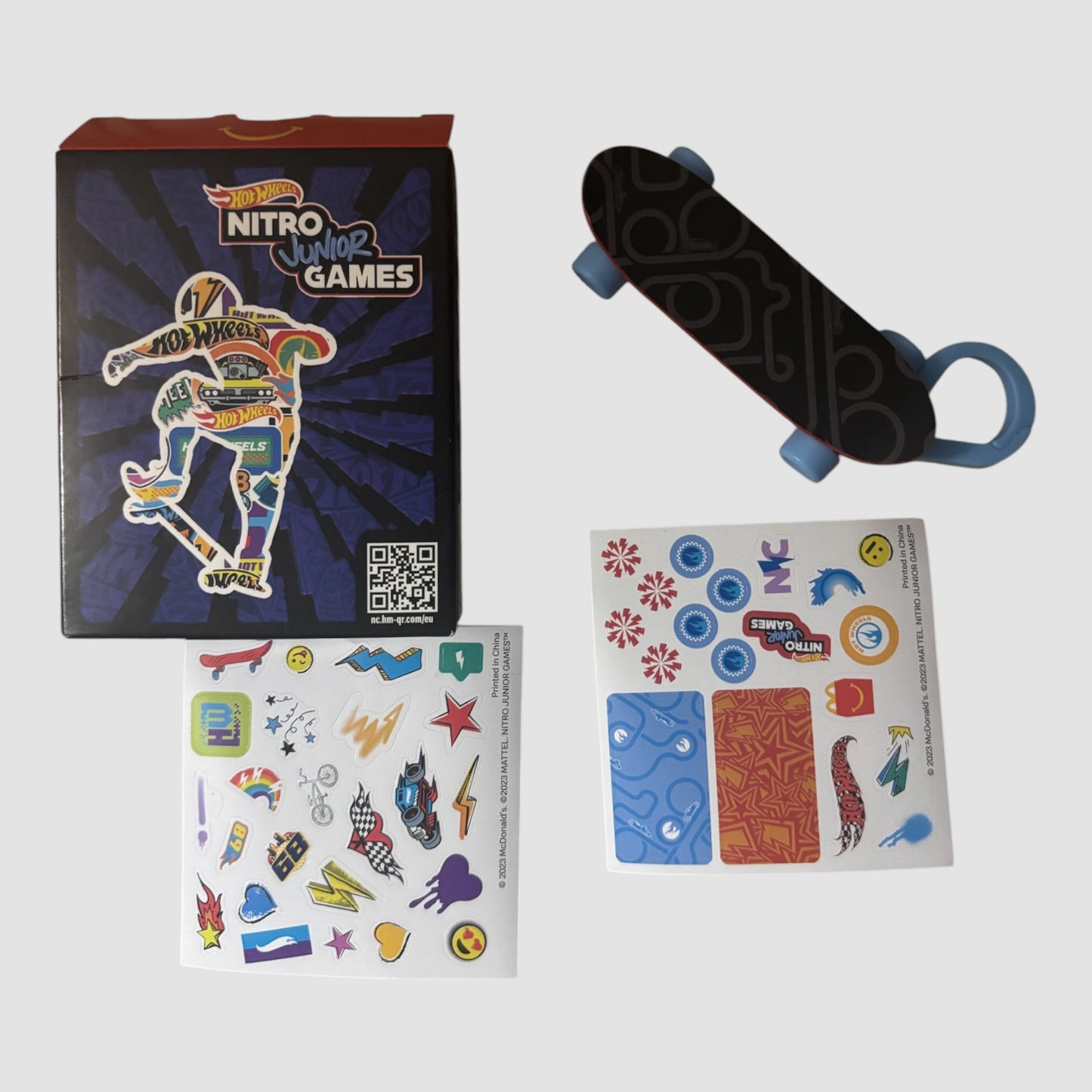 Hot Wheels Nitro Junior Games McDonald’s – Mini Skate Colecionável com Stickers 🛹🔥🍔