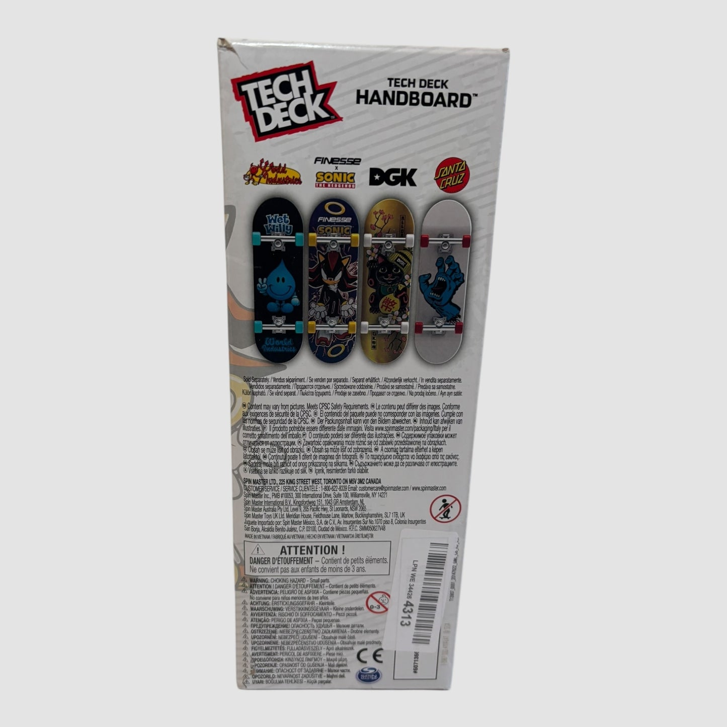 Tech Deck Handboard Finesse x Sonic (Shadow) Mini Skate 12 cm