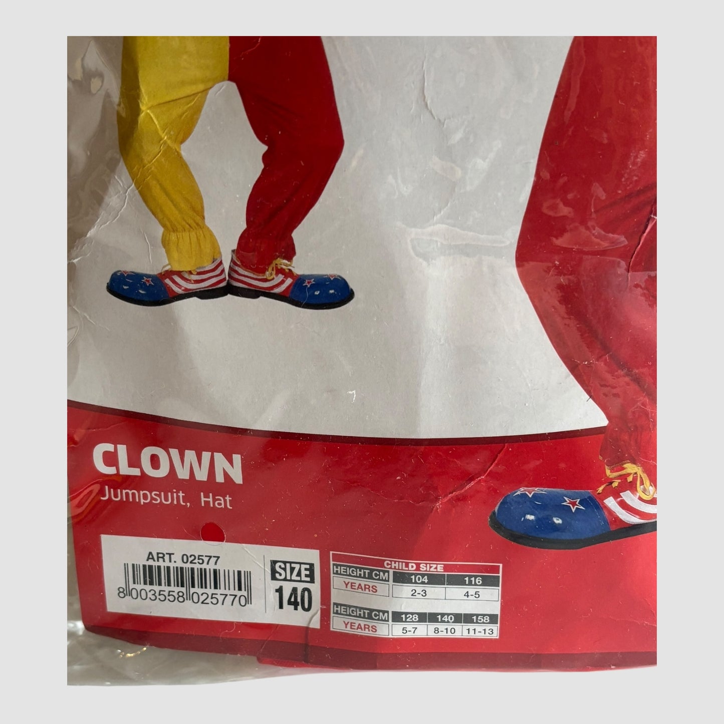 Fato de palhaço menino 8-10 anos