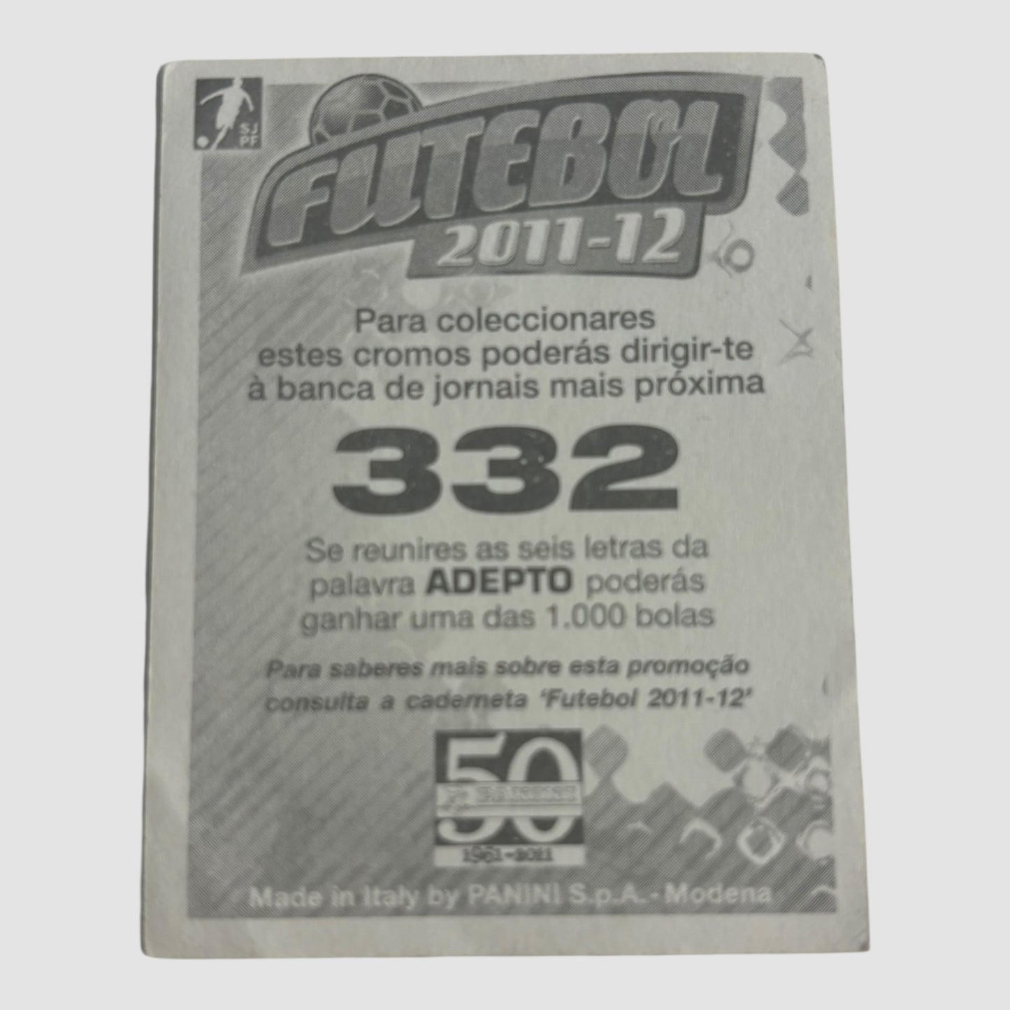 Cromo N 332 Futebol 2011/2012 Panini João Moutinho