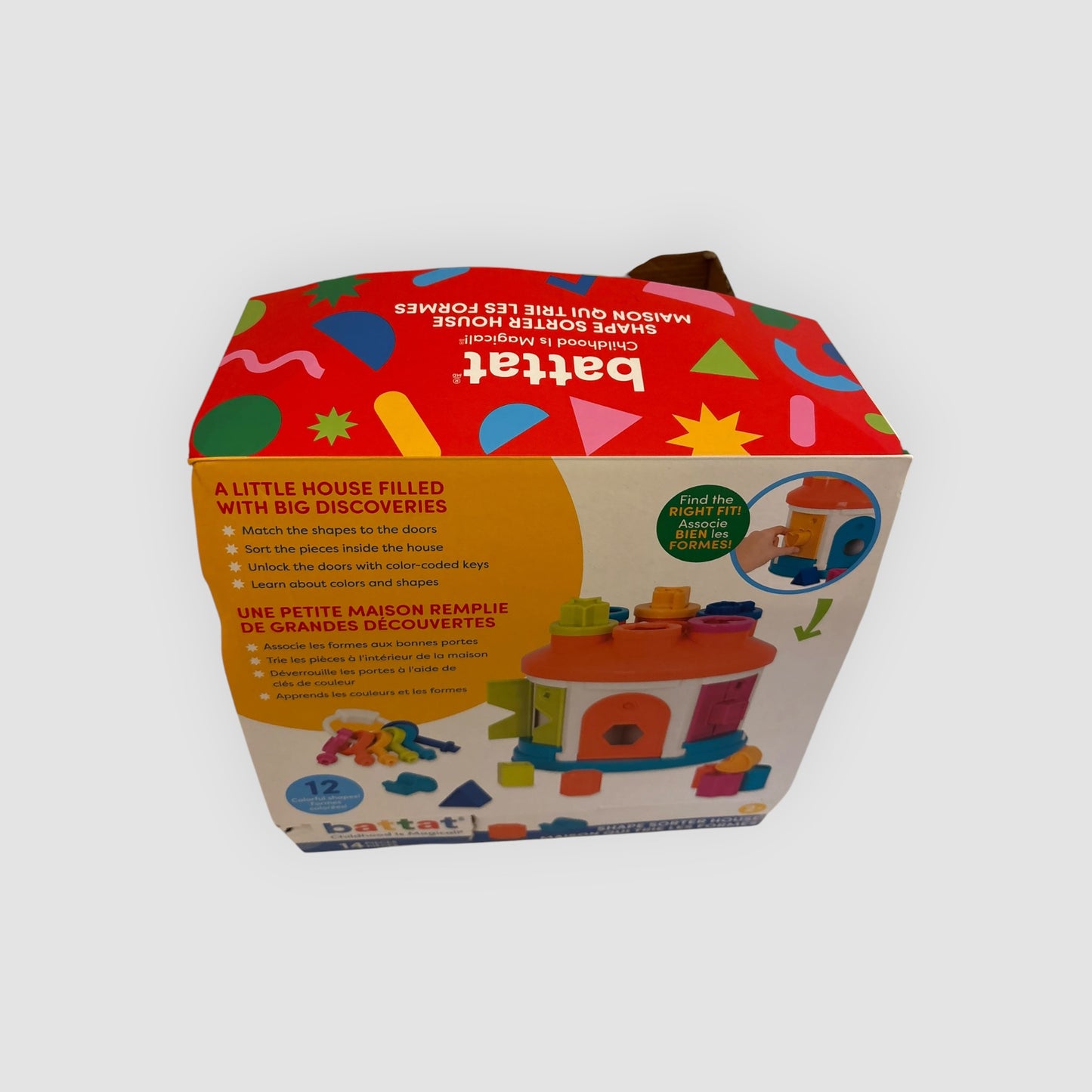 Battat Shape Sorter House – Casa de Formas e Cores +2 Anos (Novo)