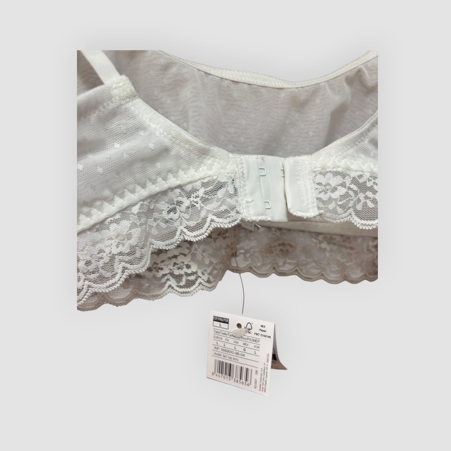 Women’secret Bralette Branco com Renda – Soutien Sem Aro Mulher Tamanho L