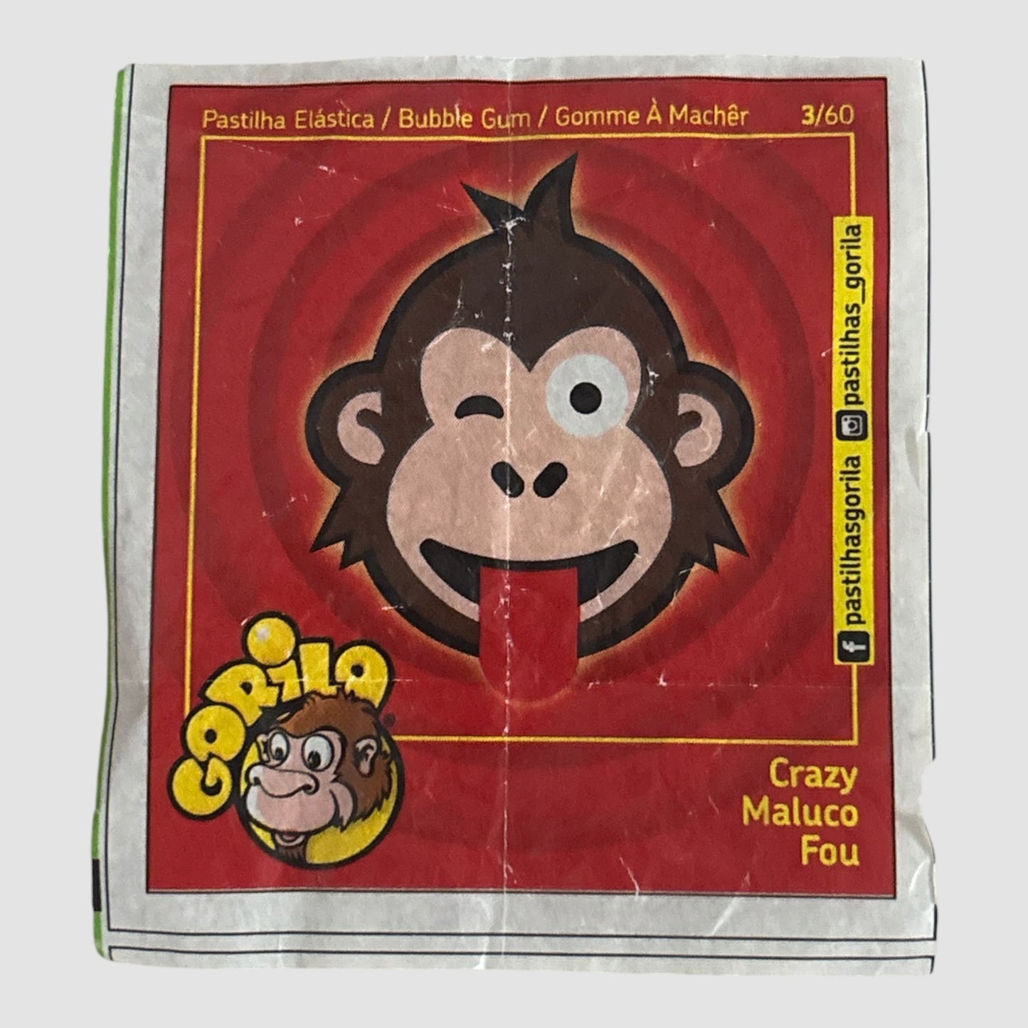 Cromo Gorilla Crazy Maluco Fou Nº 3/60 | Pastilhas Gorila