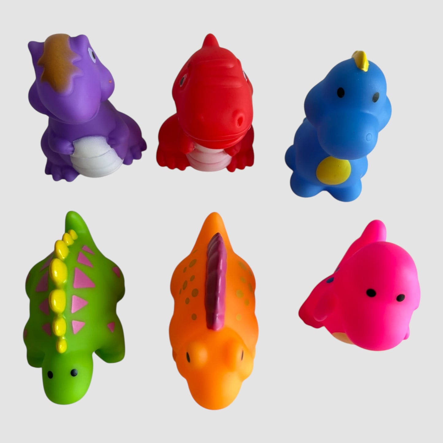 Conjunto de 6 brinquedos de banho em forma de dinossauro