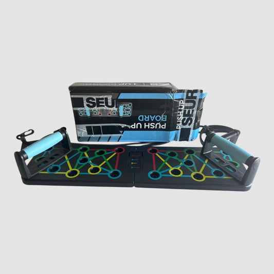 Prancha de Flexões Multifuncional Portátil com Pegas e Cordas