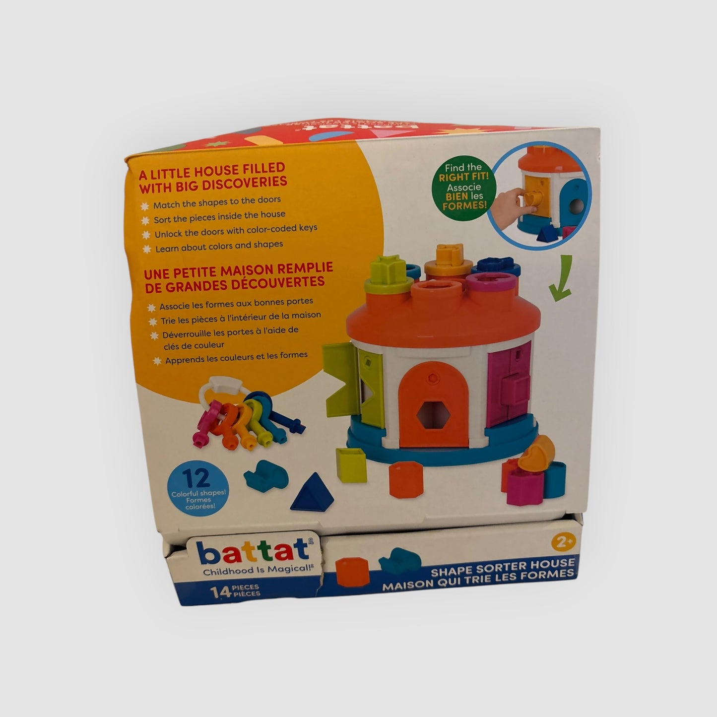Battat Shape Sorter House – Casa de Formas e Cores +2 Anos (Novo)