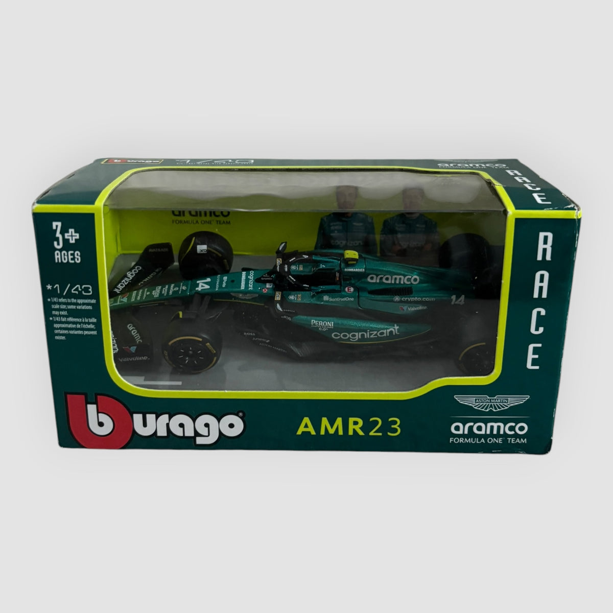 Bburago Aston Martin AMR23 #14 Fernando Alonso – Fórmula 1 – Escala 1:43