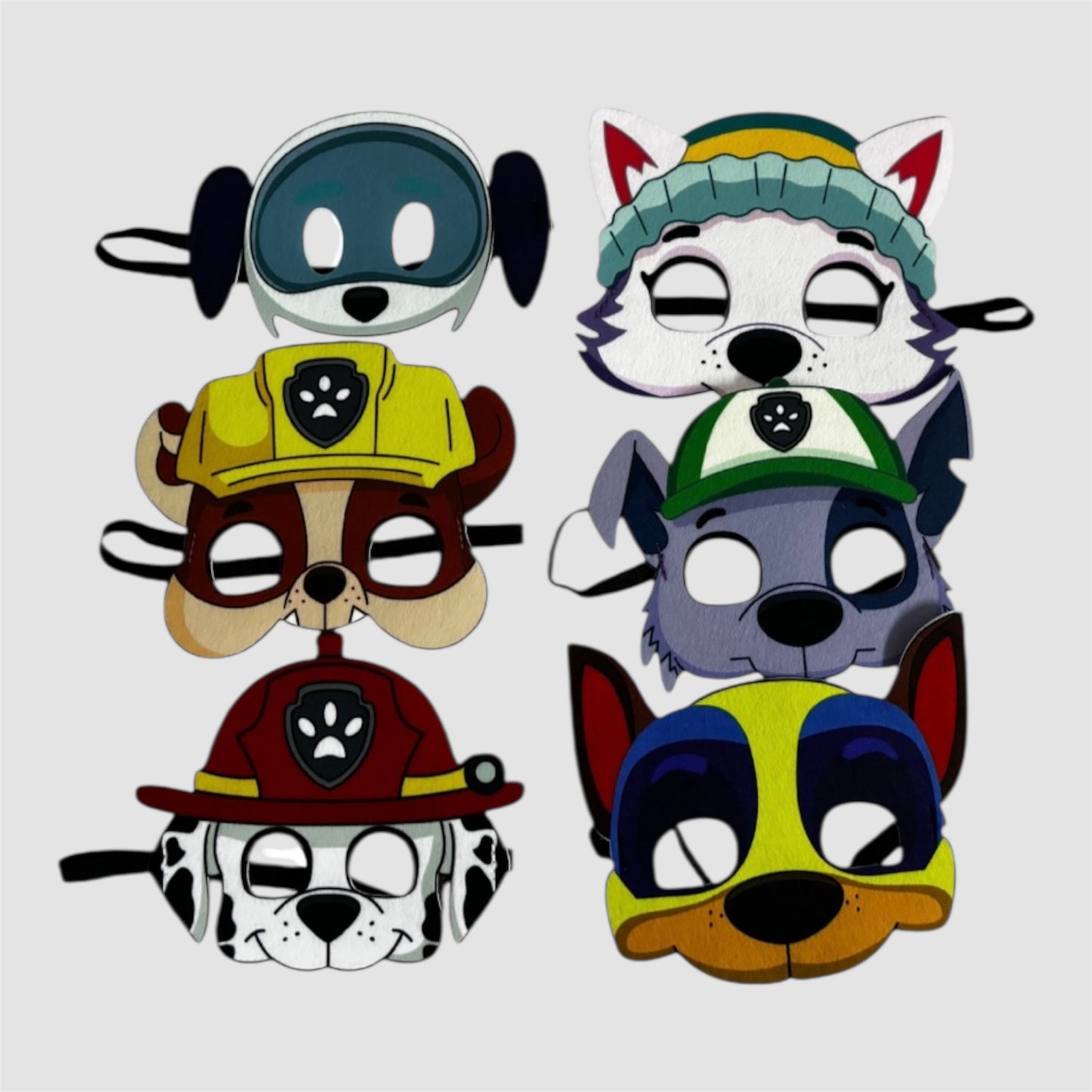 12 Máscaras em feltro do Patrulha Pata