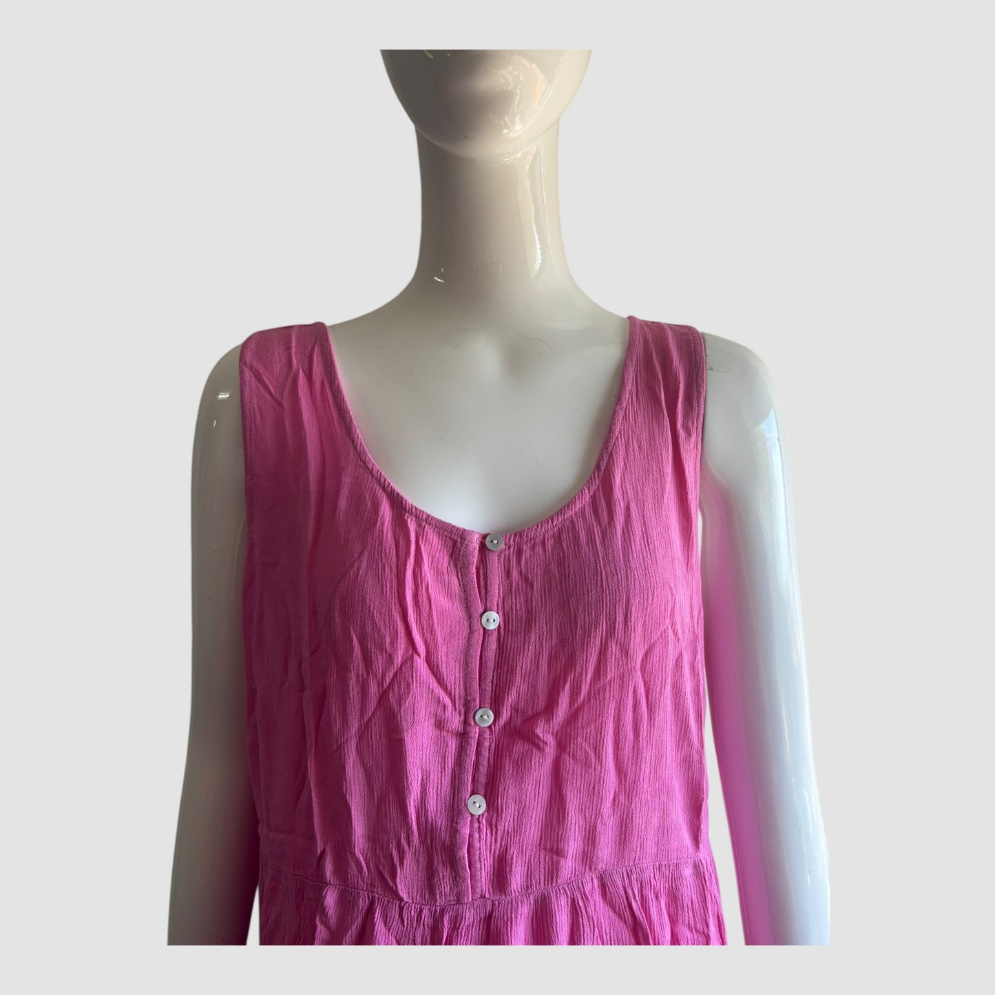 Vestido ICHI Rosa EcoVero Sem Mangas Mulher Tamanho L Novo com Etiqueta