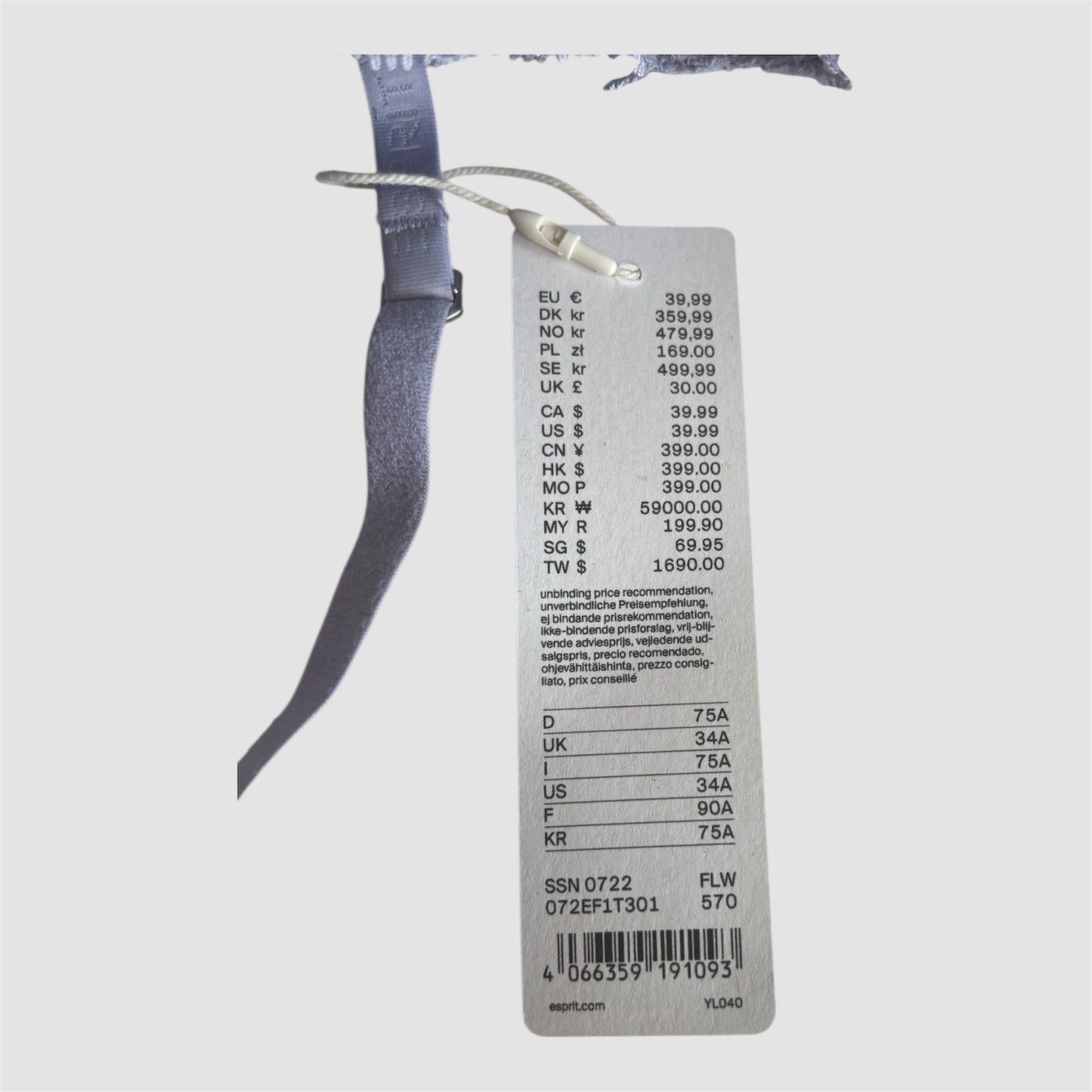 Soutien Esprit 90A Novo Renda Lilás