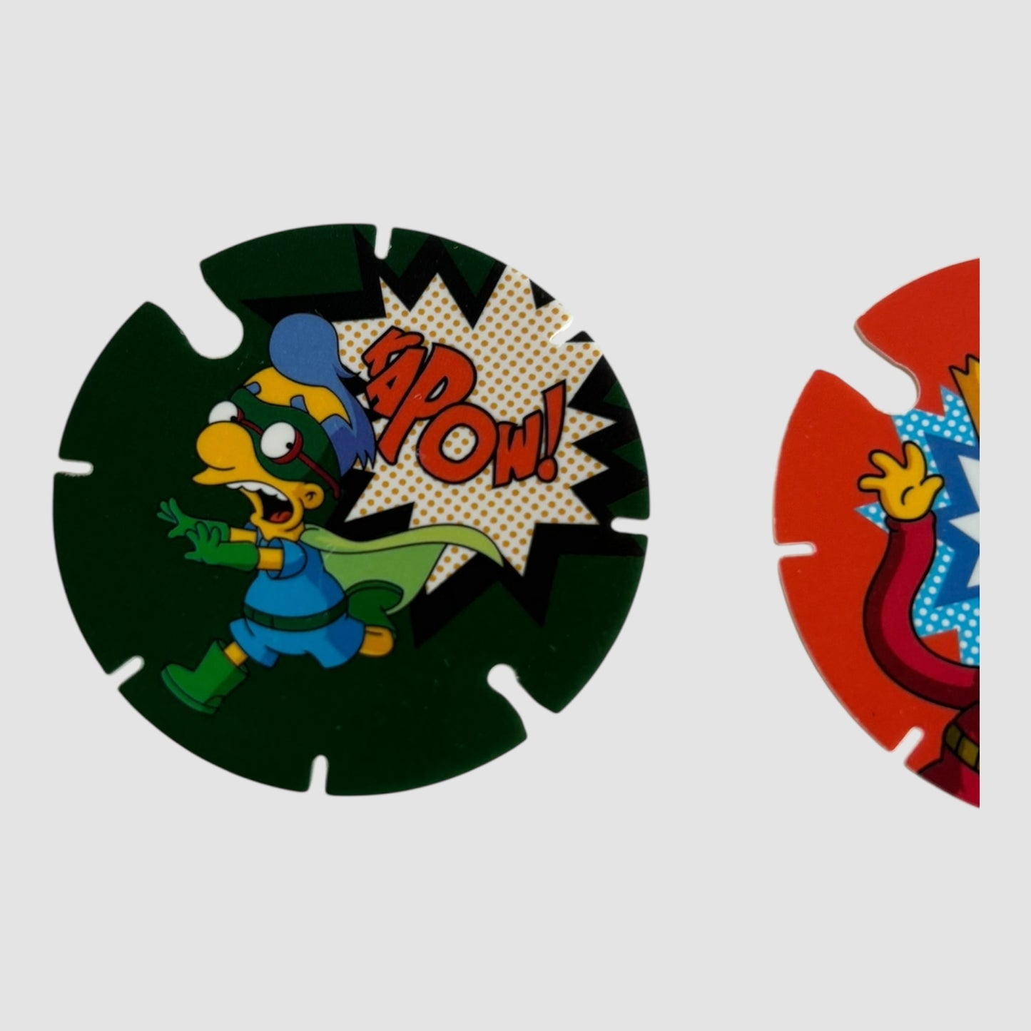 2 Tazos The Simpsons Bartman Chipicao