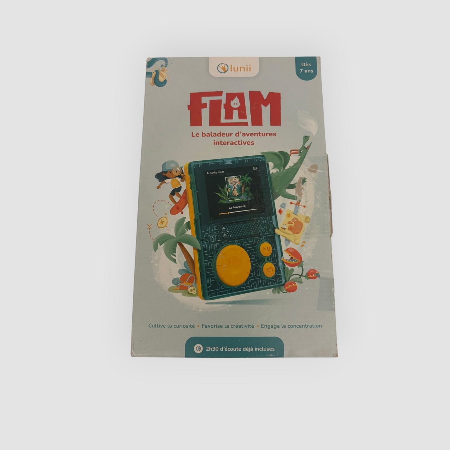 Lunii FLAM Leitor de Aventuras Interativas Infantil + Caixa e Cabo USB