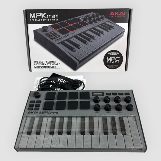Teclado midi AKAI Professional MPK Mini MK3 – Special Edition Grey – Cinzento – Novo