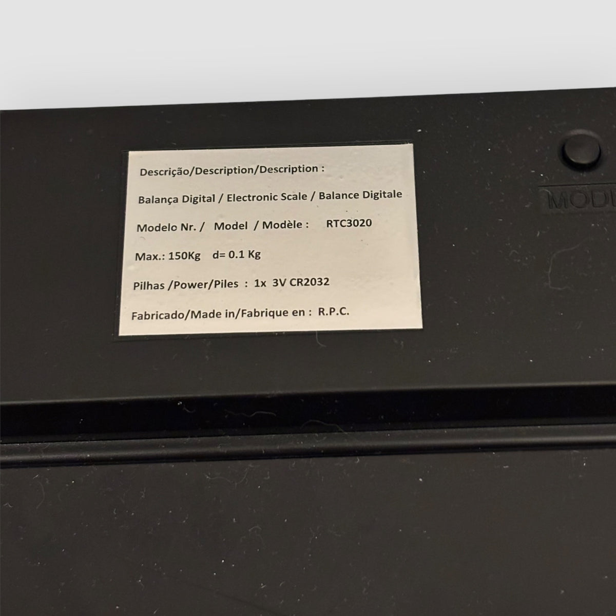 Balança Digital de Casa de Banho Anilar RTC3020 – Preta
