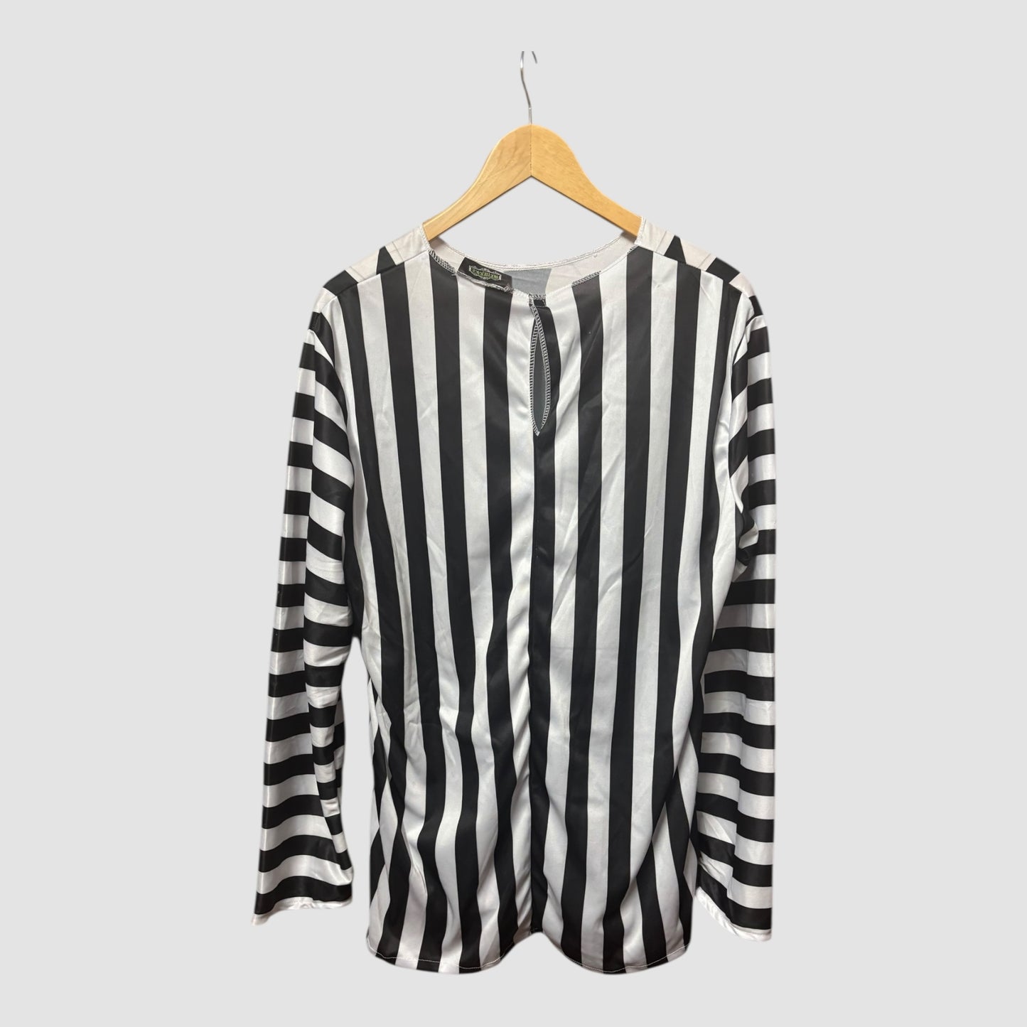 Fato Beetlejuice Adulto – Camisola e Calças às Riscas Preto e Branco (Oficial/Licenciado) Rubies