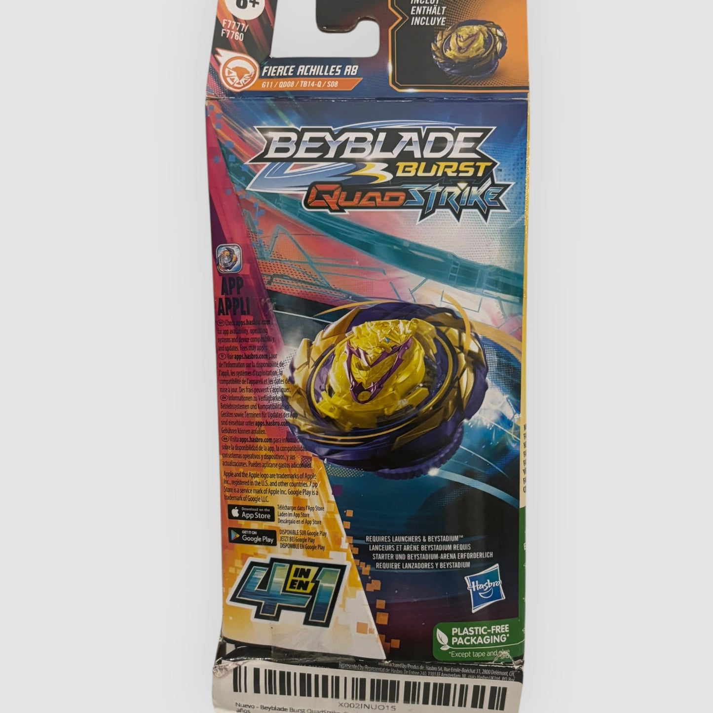 Beyblade Burst QuadStrike Fierce Achilles A8 Original Hasbro + Caixa