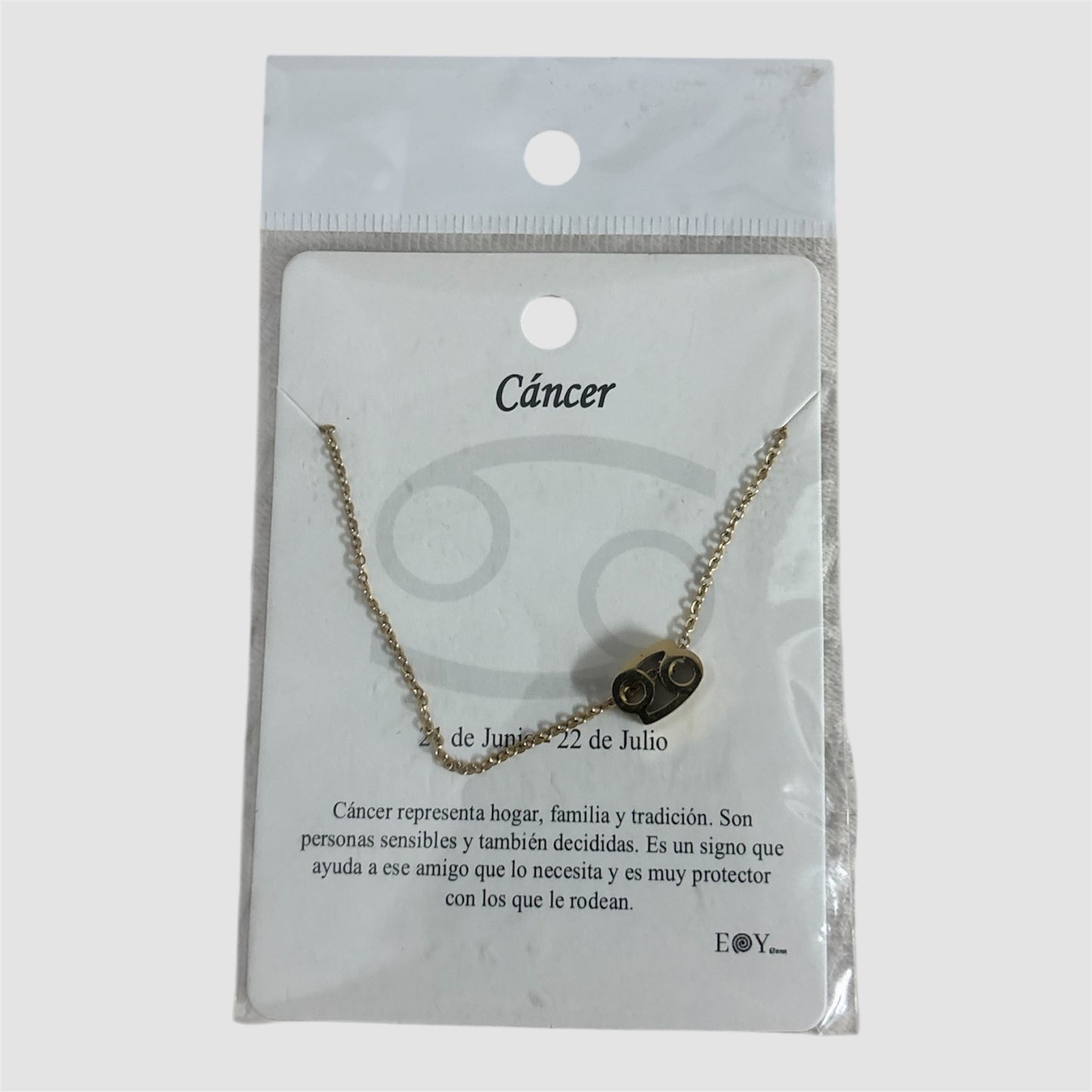 Colar signo caranguejo dourado aço Novo