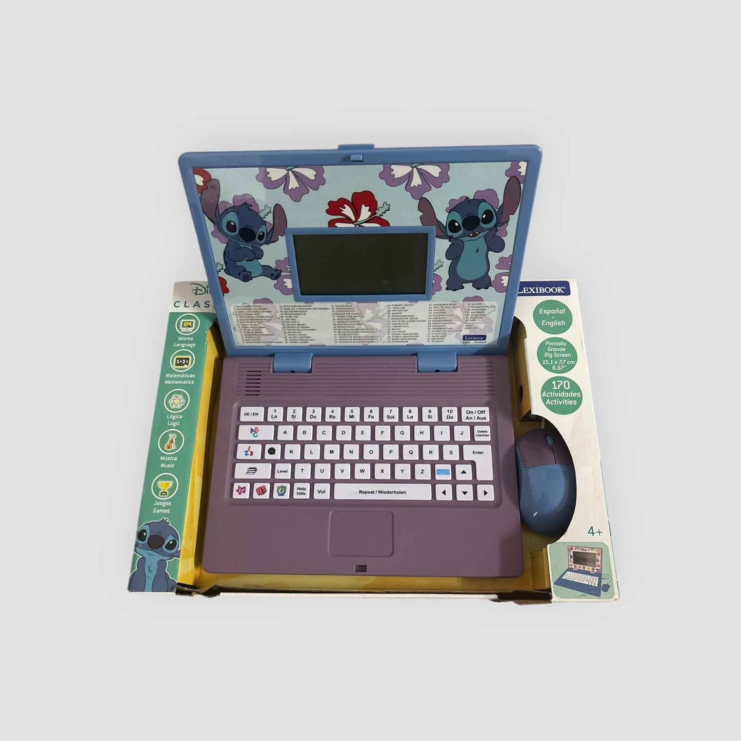 Computador Educativo Disney Stitch Lexibook 170 Atividades | Inglês/Alemão | Novo