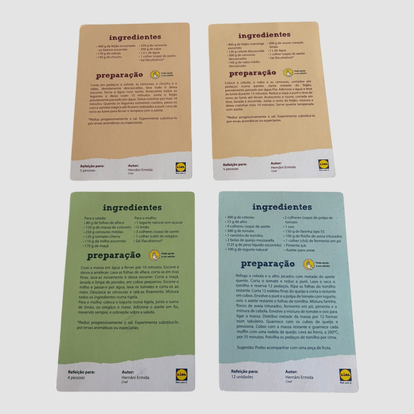 4 cartas Super Chefs Gang dos Frescos Lidl