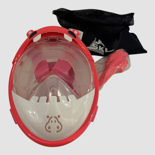 Máscara de Snorkeling Criança 4-11 Anos Rosa com Bolsa