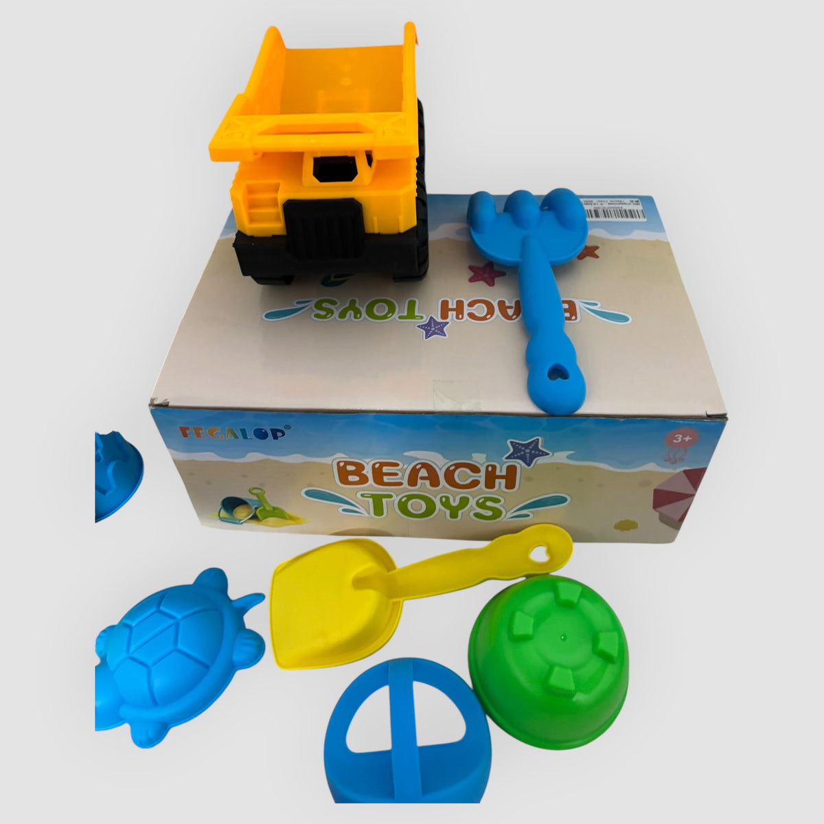 Fegalop Kit Brinquedos de Praia 14 Peças – Balde, Camião e Moldes