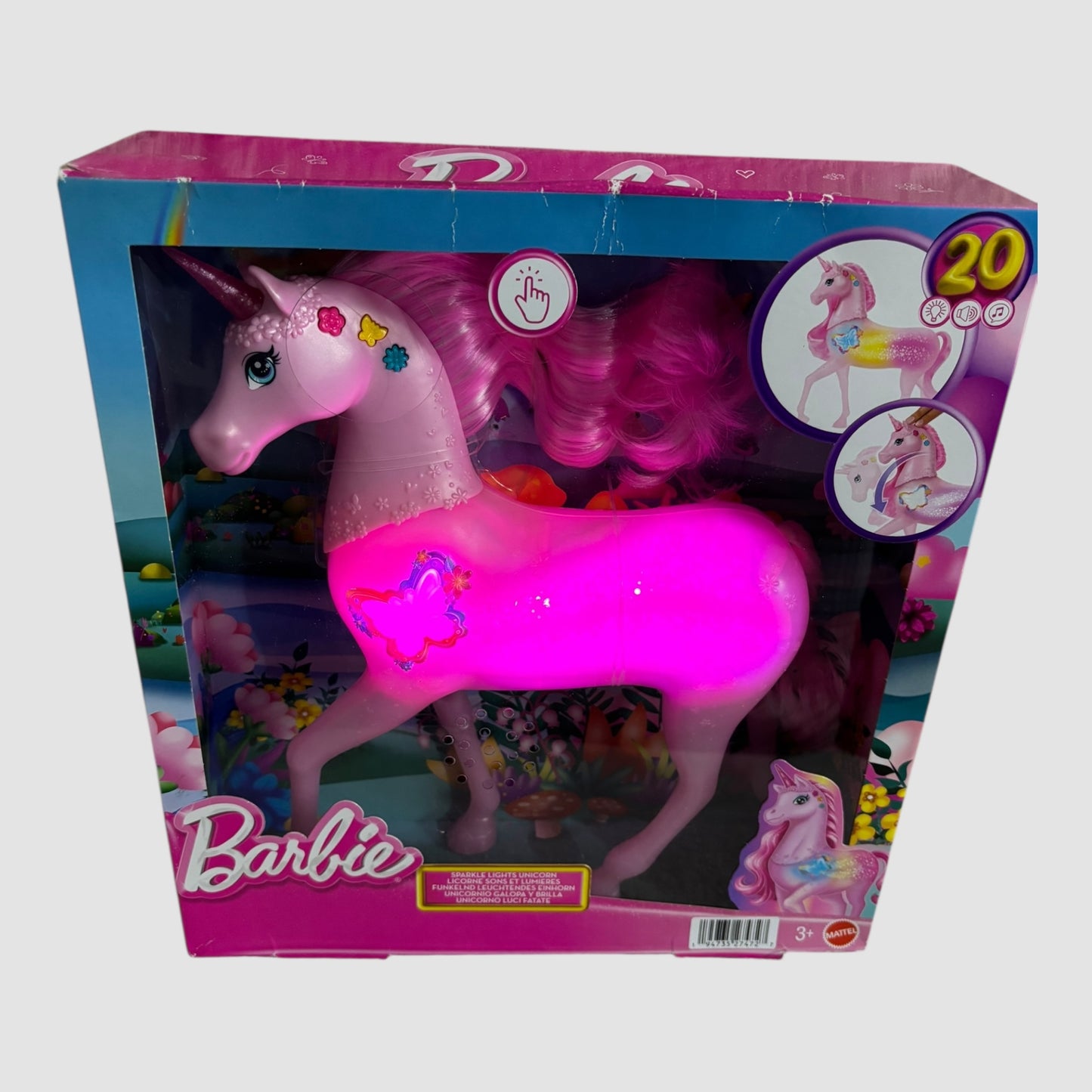 Barbie Unicórnio com luzes e Som Novo