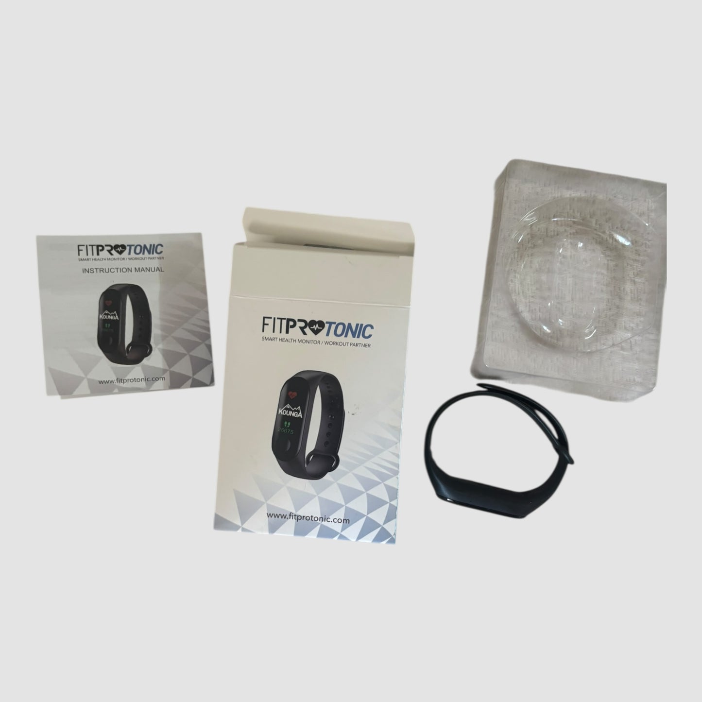 Pulseira Fitness FitProTonic Kounga Smart Health Monitor Preta