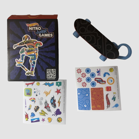Hot Wheels Nitro Junior Games McDonald’s – Mini Skate Colecionável com Stickers 🛹🔥🍔