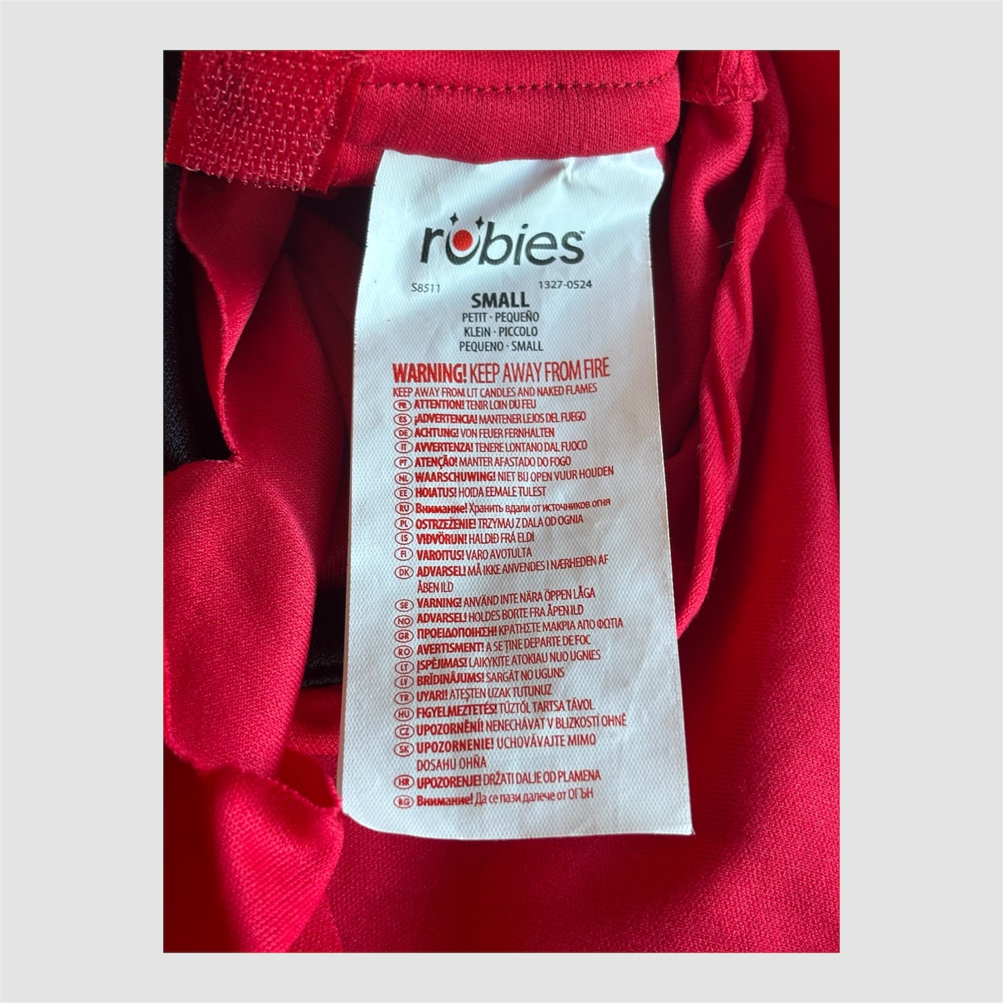 Disfarce Rubies Diabo unissexo tamanho 3/4 anos
