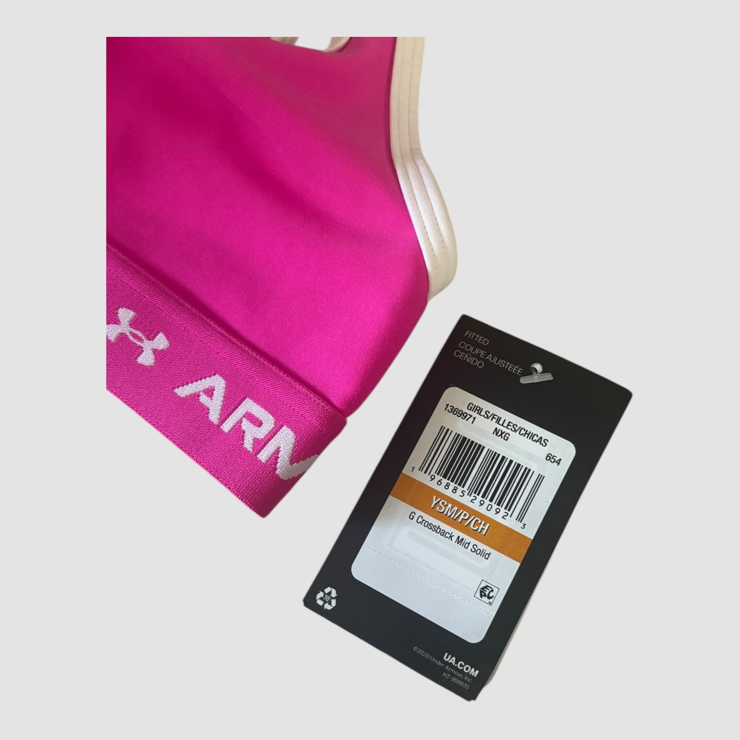 Sutiã Desportivo Under Armour Menina XS Rosa Novo com Etiqueta