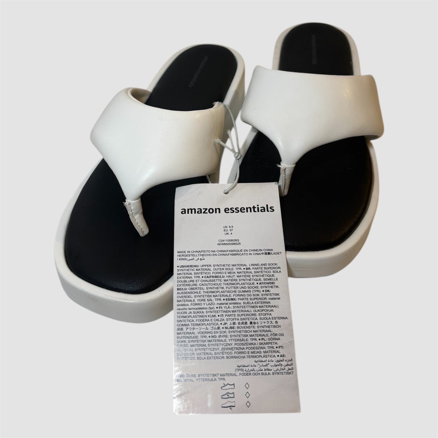 Sandálias Amazon Essentials brancas – Tamanho 37