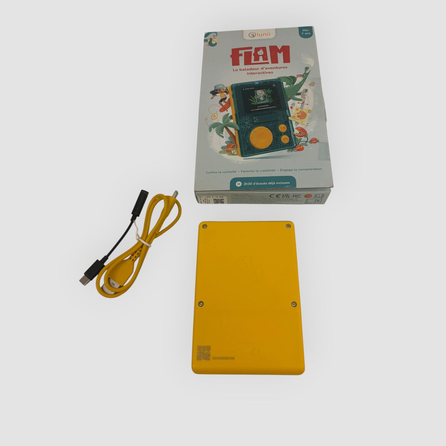 Lunii FLAM Leitor de Aventuras Interativas Infantil + Caixa e Cabo USB