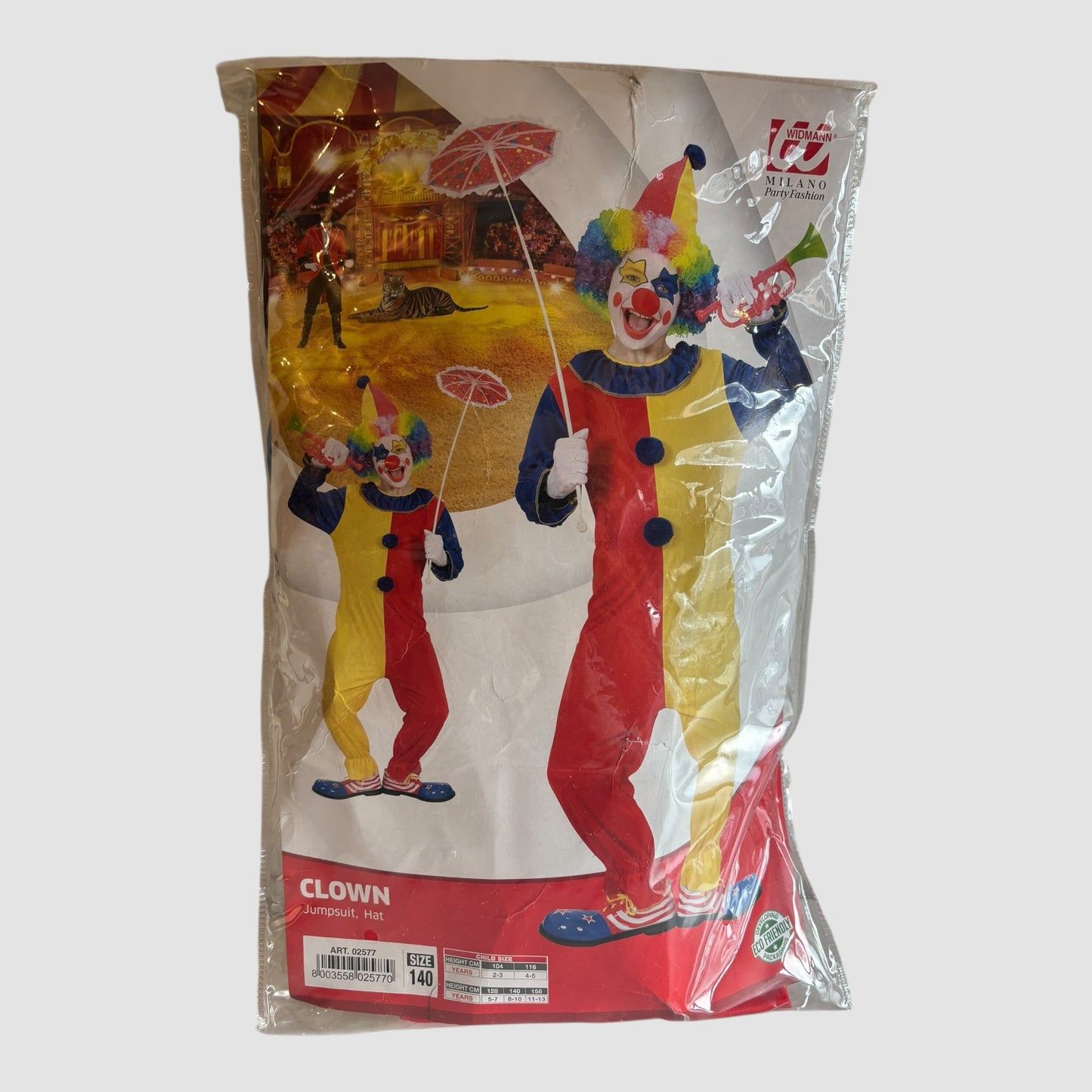 Fato de palhaço menino 8-10 anos