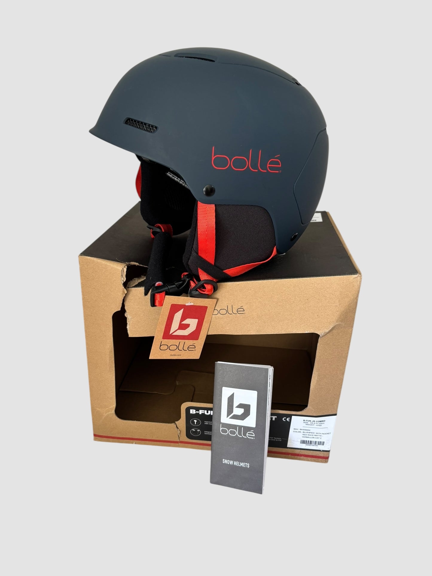 Capacete de Esqui/Snow Júnior Bollé B-Fun JR Combo XS-S 51-53 cm Azul/Vermelho – Sem Óculos