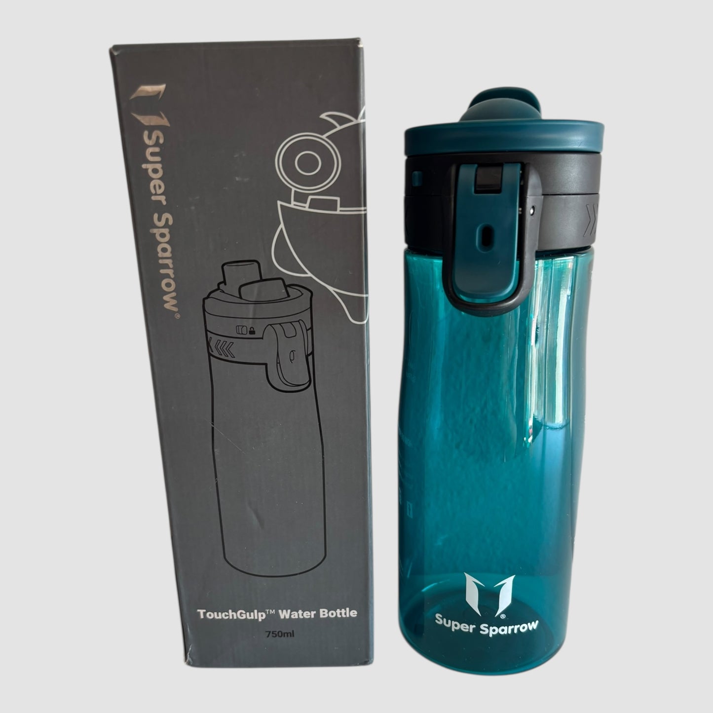 Garrafa de Água Desportiva Super Sparrow 750ml Tritan Sem BPA Verde Agave