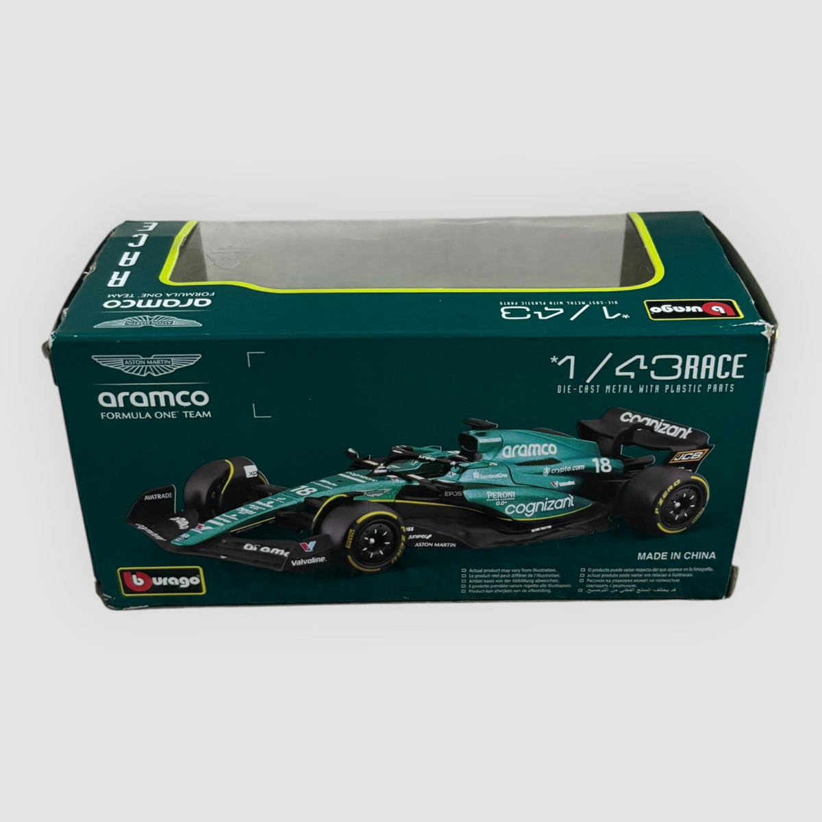 Bburago Aston Martin AMR23 #14 Fernando Alonso – Fórmula 1 – Escala 1:43