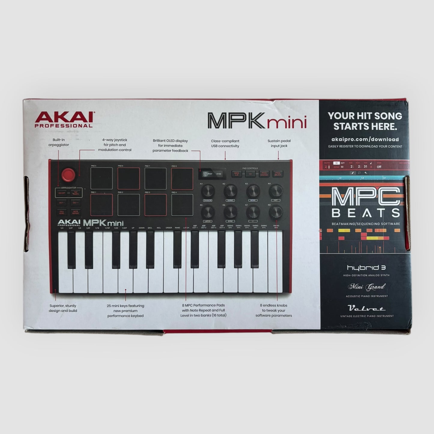 Akai Professional MPK Mini MK3  Teclado Controlador MIDI usb 25 Teclas  Novo