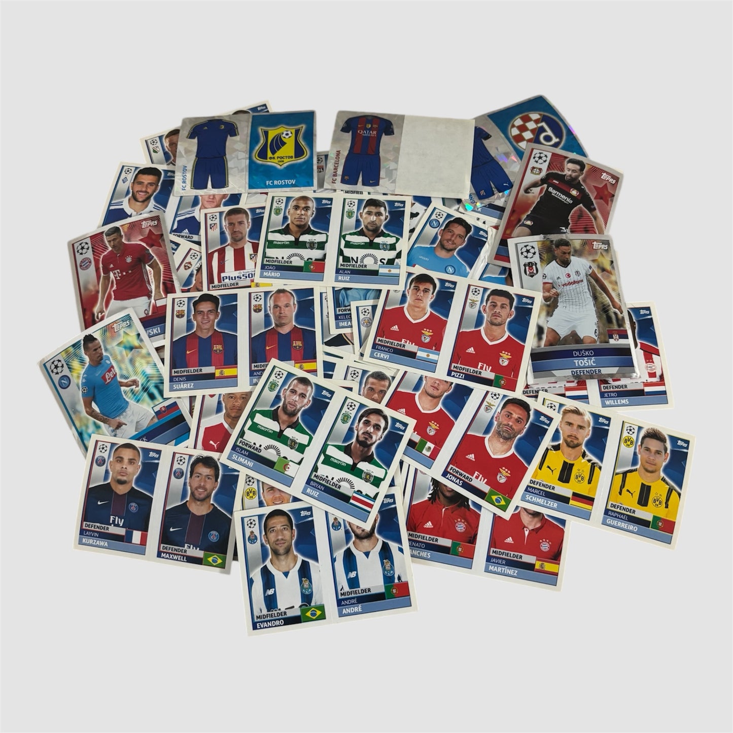 Conjunto de 45 cromos da coleção Topps UEFA Champions League