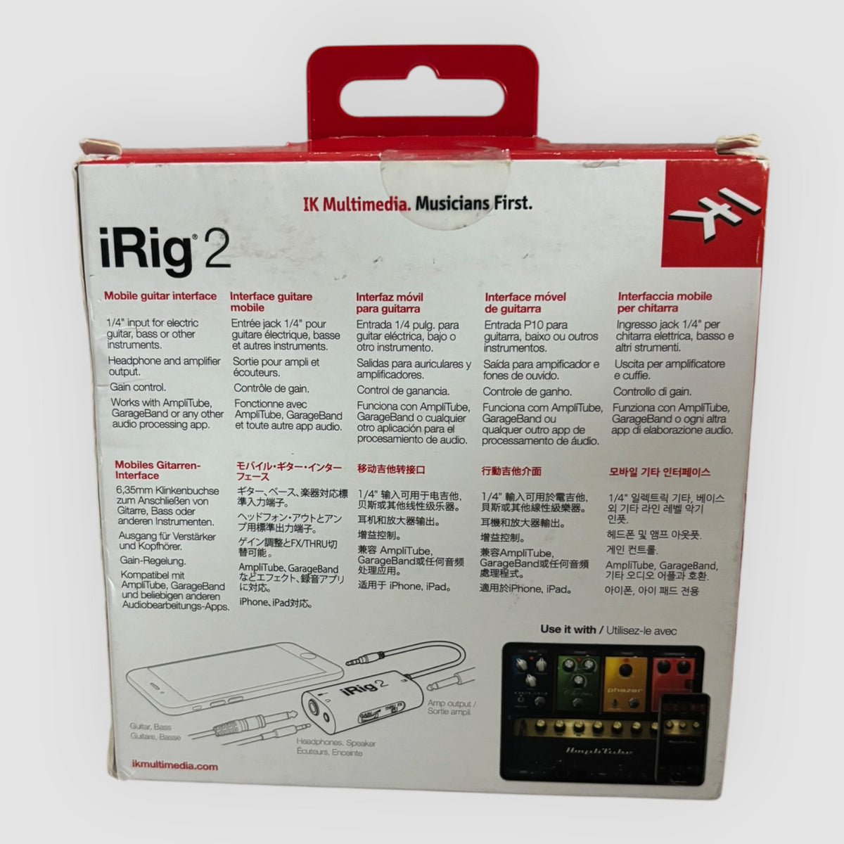 IK Multimedia iRig 2 – Interface de Áudio para Guitarra e Baixo