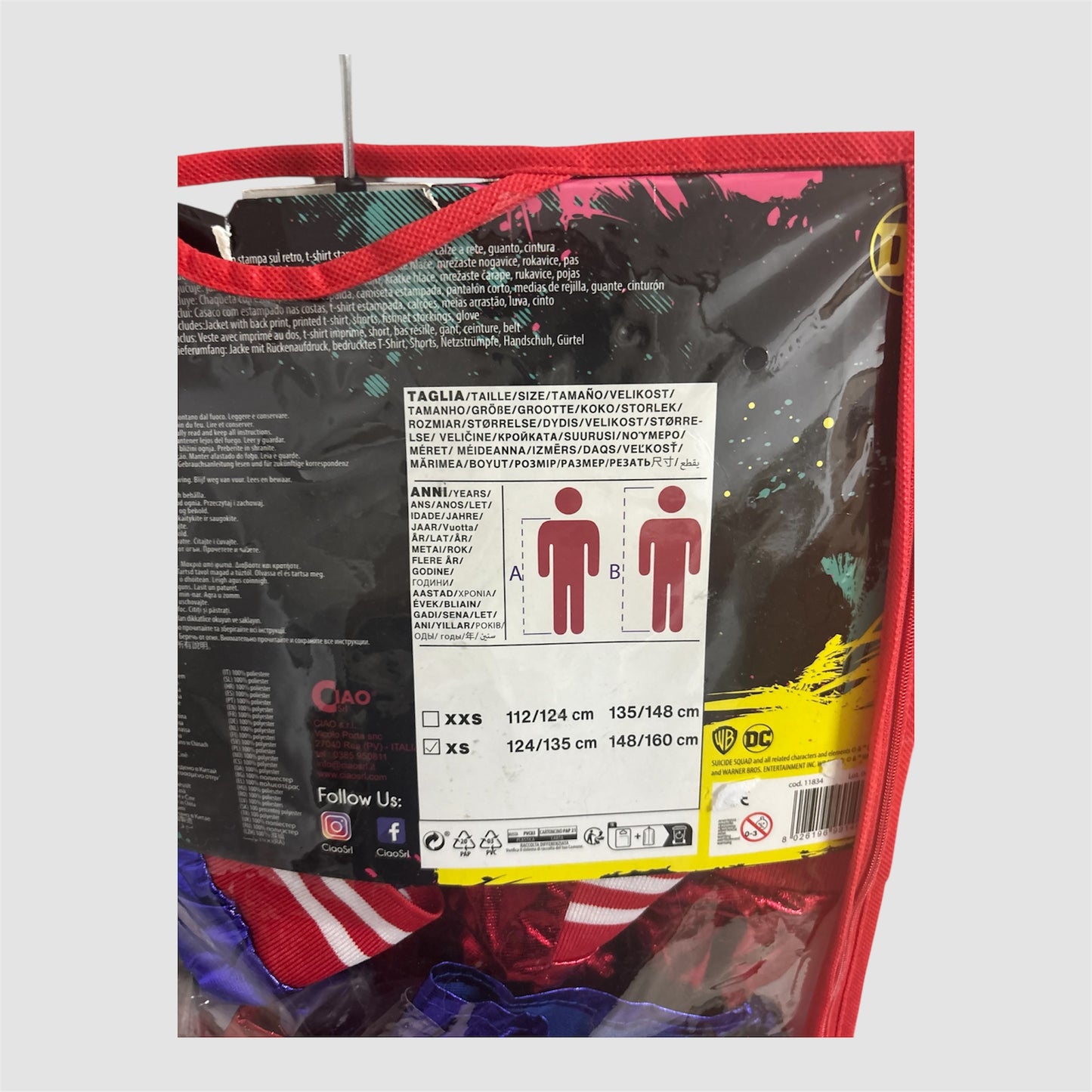 Disfarce Harley Quinn tamanho XS (10-12 anos) Ciao