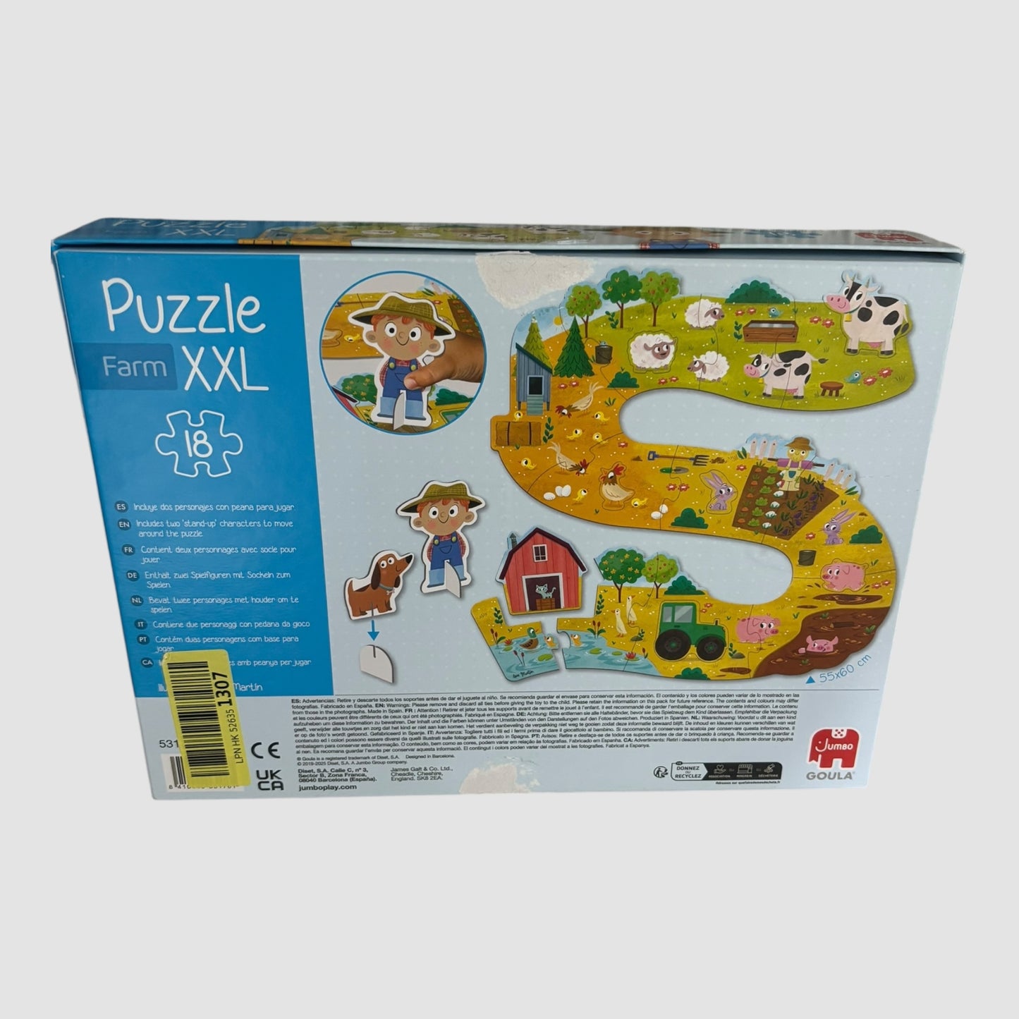 Puzzle XXL Quinta Goula 18 Peças para Crianças 2+ Jumbo Dujardin 55x60 cm