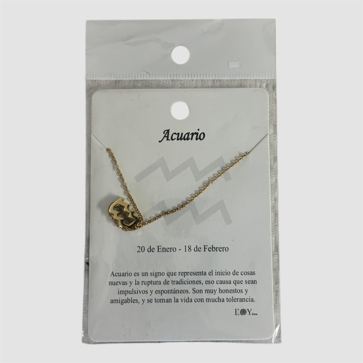 Colar signo Aquário dourado aço Novo