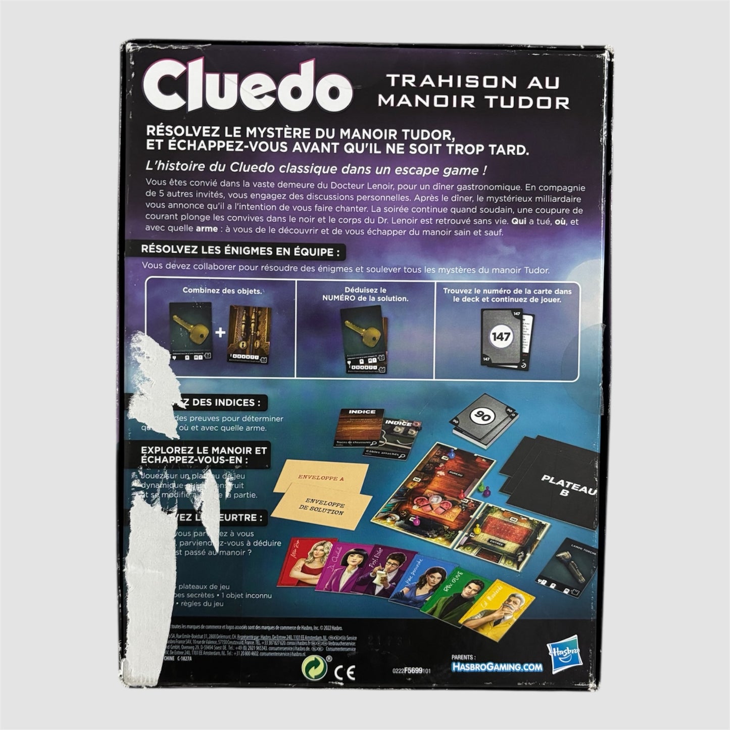 Cluedo Escape Game “Traição no Solar Tudor” – jogo de tabuleiro Hasbro Francês