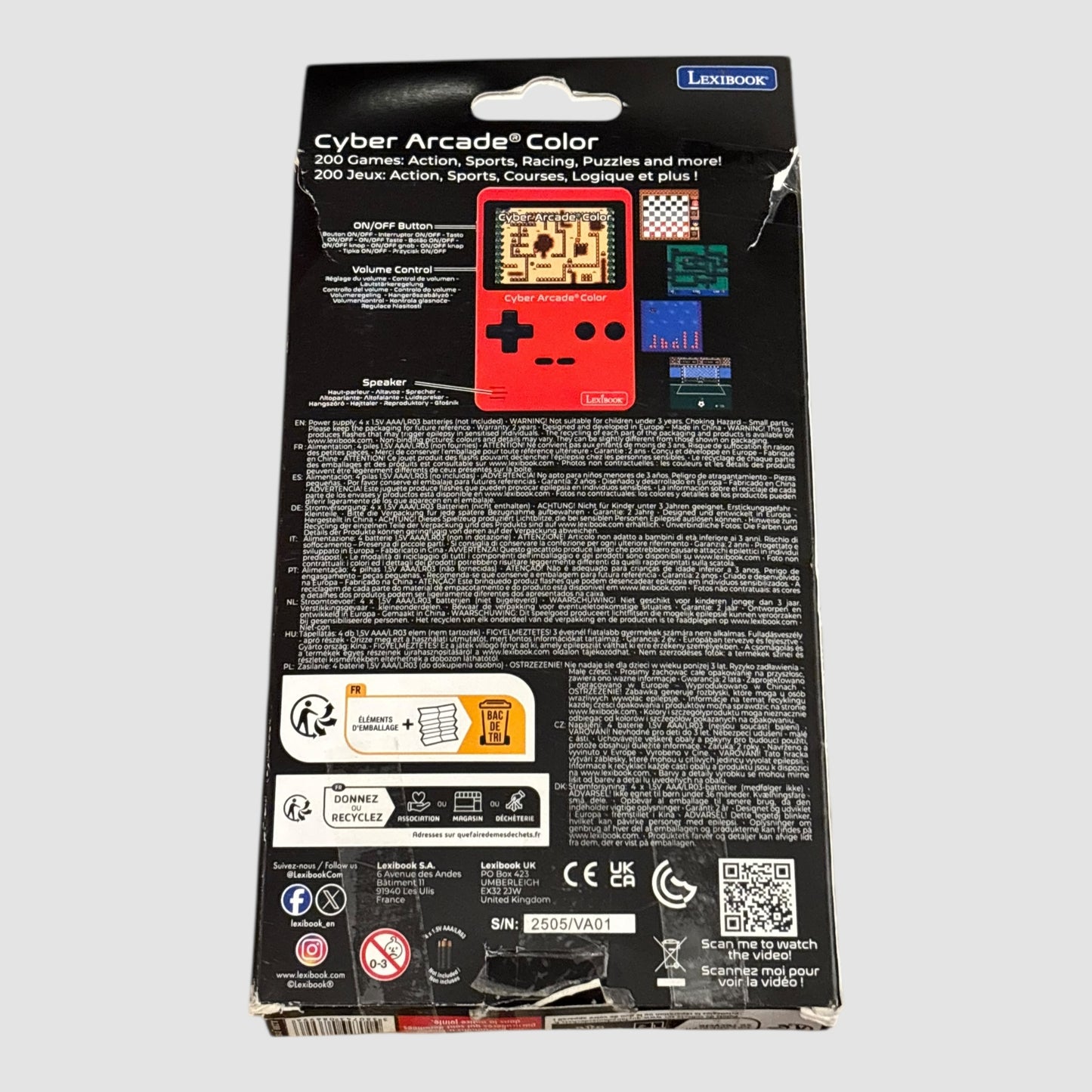 Consola Portátil Lexibook Cyber Arcade Color com 200 Jogos