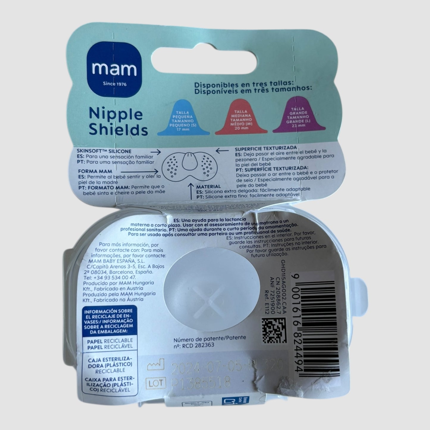 MAM Pregador de Silicone SkinSoft pack 2 unidades tamanho M Novo