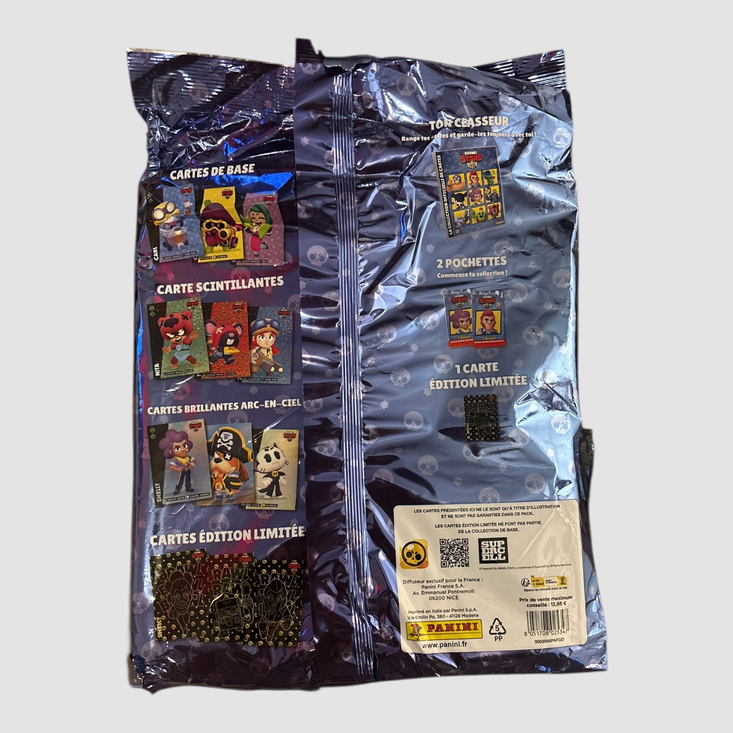 Pack Inicial Brawl Stars Panini com Dossier, 2 Saquetas Seladas e Carta Edição Limitada
