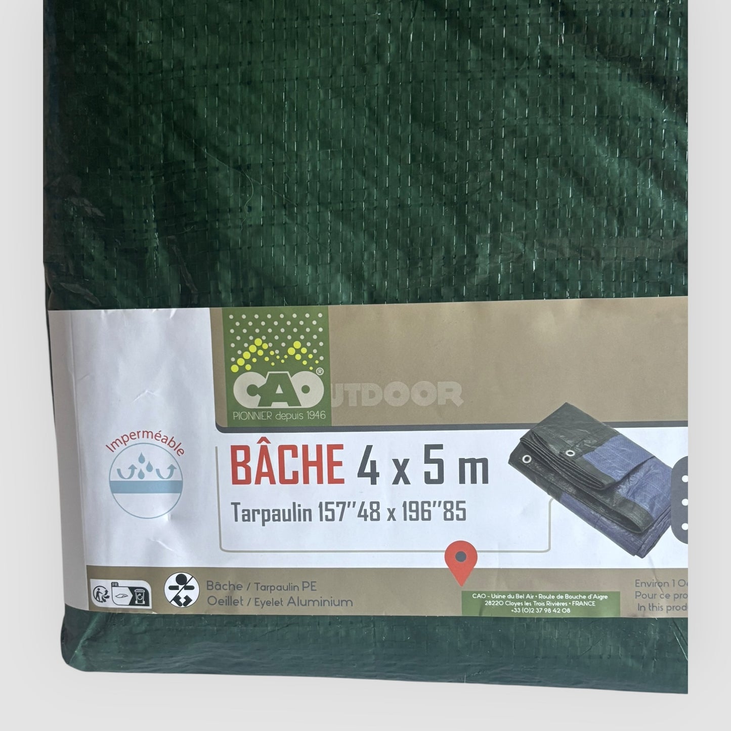 Lona Impermeável CAO Outdoor 4 x 5 m com Ilhós em Alumínio | Nova