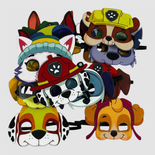 12 Máscaras em feltro do Patrulha Pata