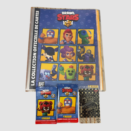 Pack Inicial Brawl Stars Panini com Dossier, 2 Saquetas Seladas e Carta Edição Limitada