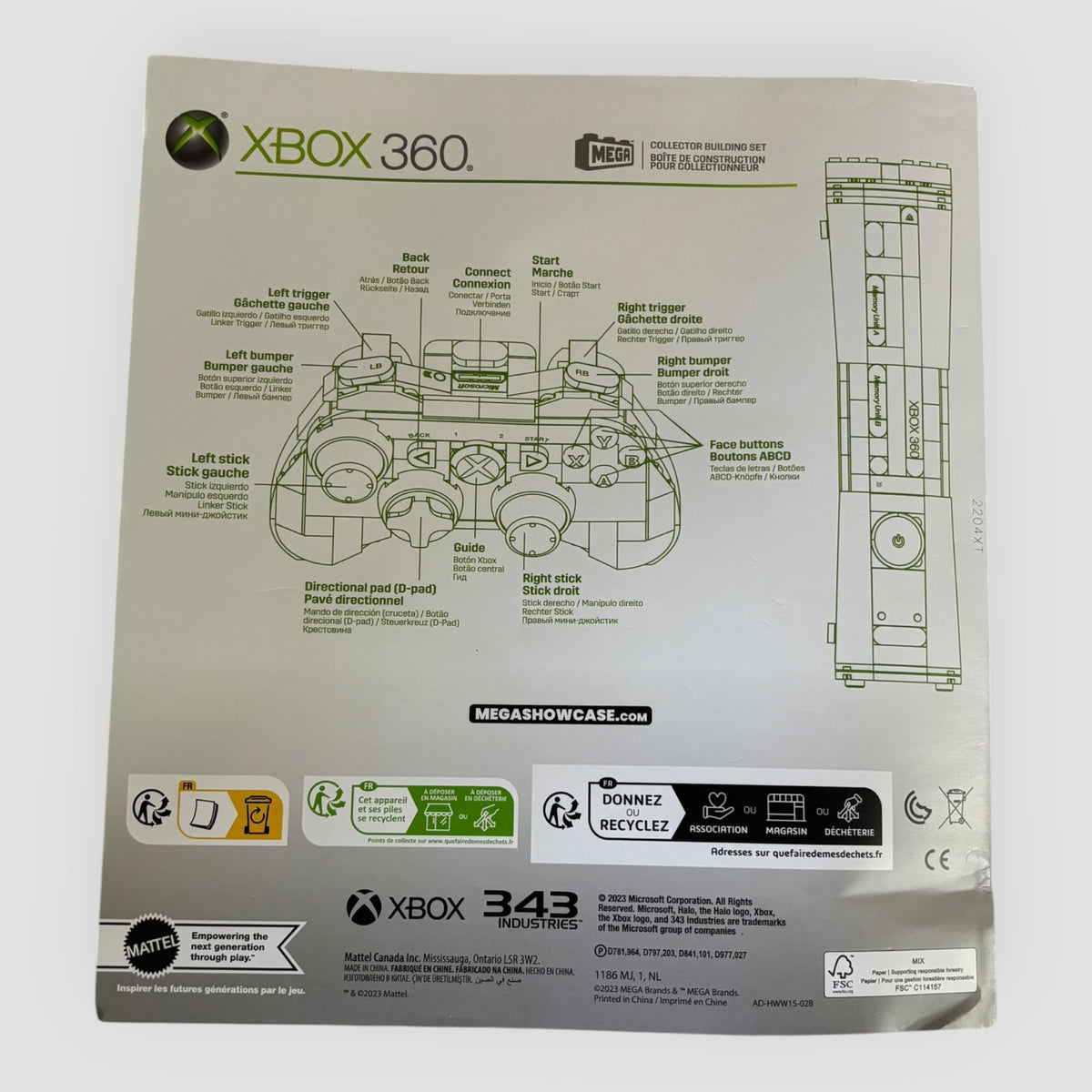 Manual de Instruções de Construção Xbox 360 – MEGA Mattel